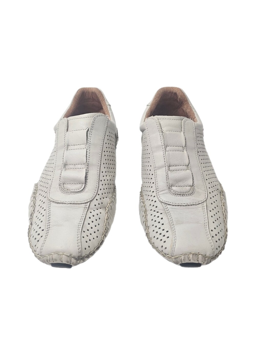 PIKOLINOS White Perforated Slip-On Sneakers